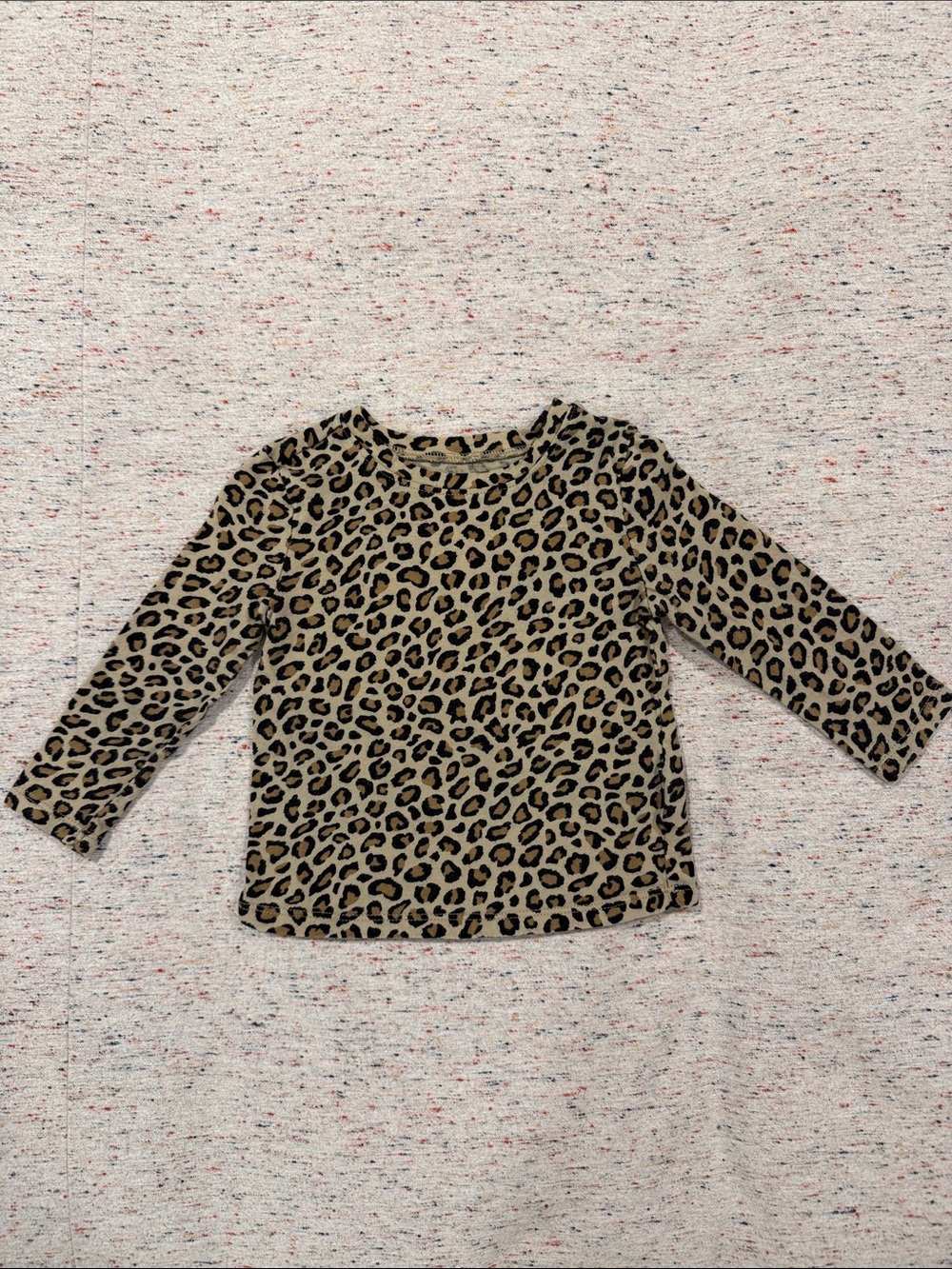 Old Navy Kids Leopard Print Long Sleeve Top - Beige & Black